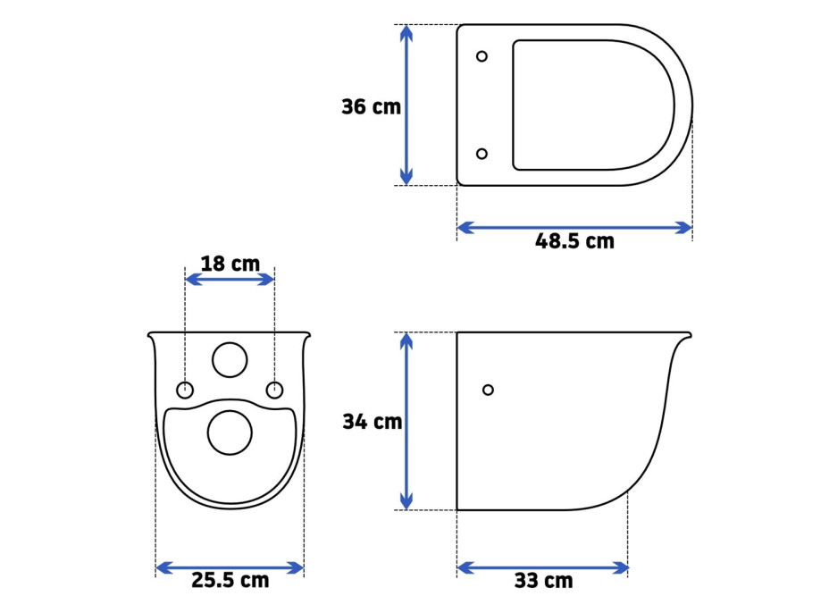 Závesné WC LUCIO RIMLESS