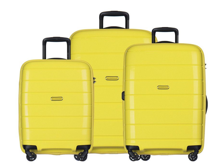 Moderné cestovné kufre MADAGASKAR - žlté
