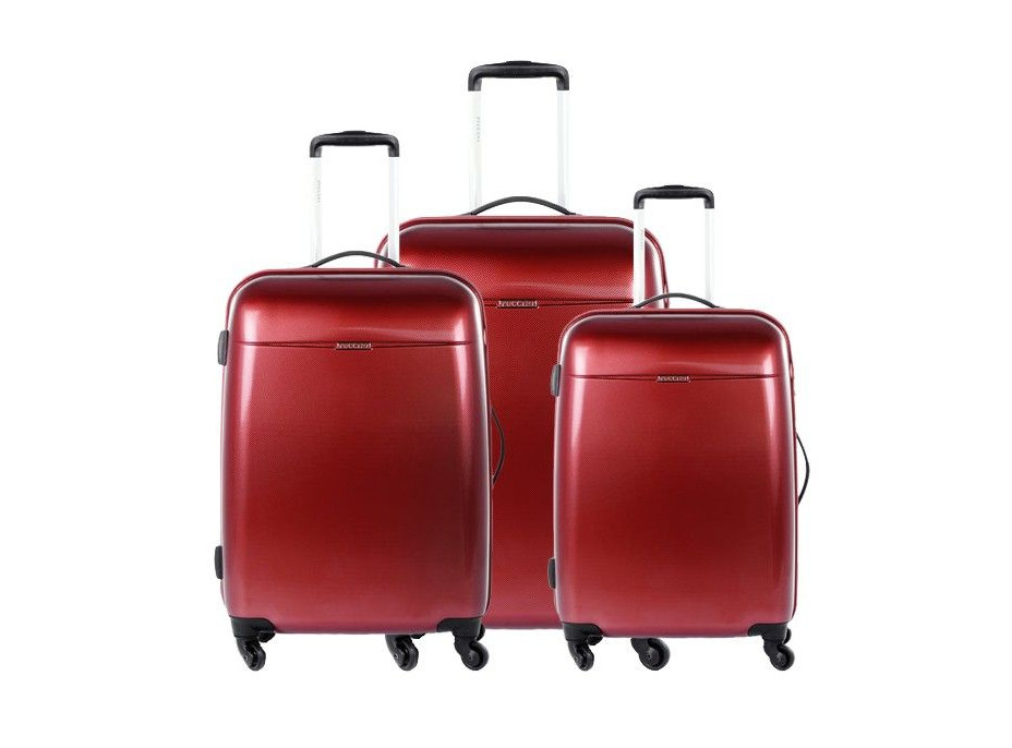 Moderné cestovné kufre VOYAGER - tmavo červené