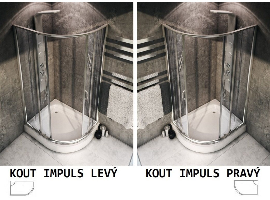 Sprchovací kút IMPULS 80x100 cm