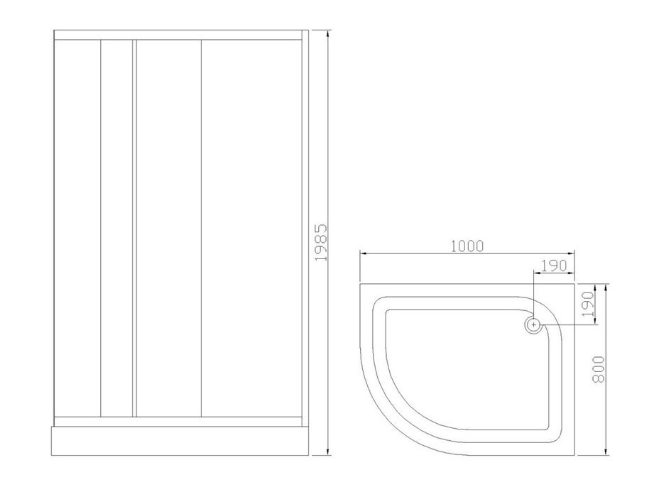 Sprchovací kút IMPULS 80x100 cm