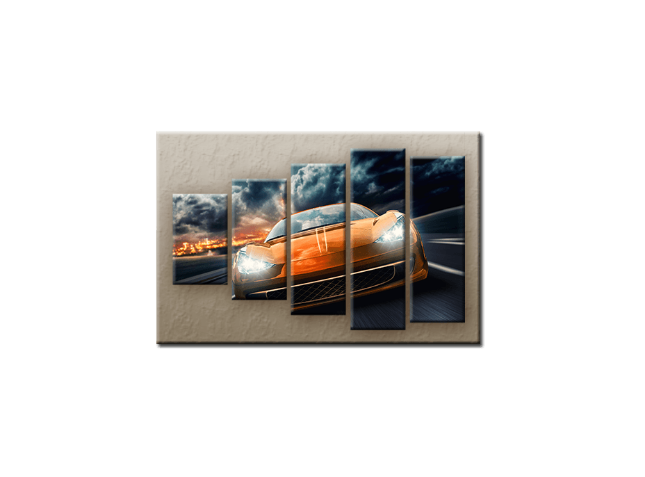 Päťdielny OBRAZ na plátne CAR - vzor 4