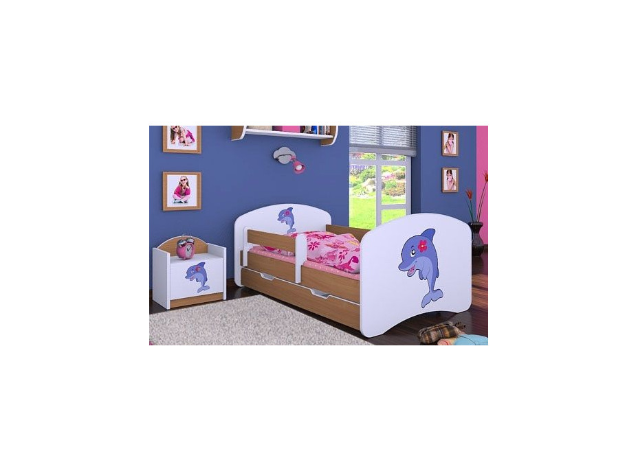Detská posteľ so zásuvkou 180x90cm DELFÍN