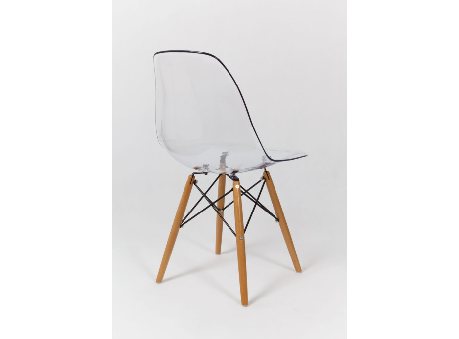 Kuchynská dizajnová stolička plastelína - ľadová číra