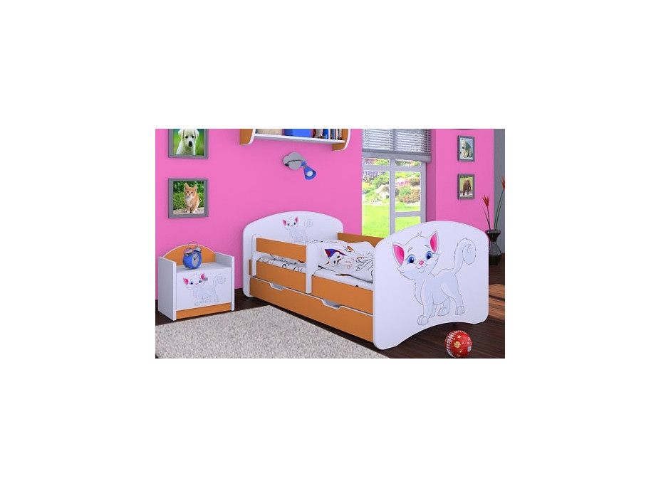 Detská posteľ so zásuvkou 180x90cm MAČIČKA