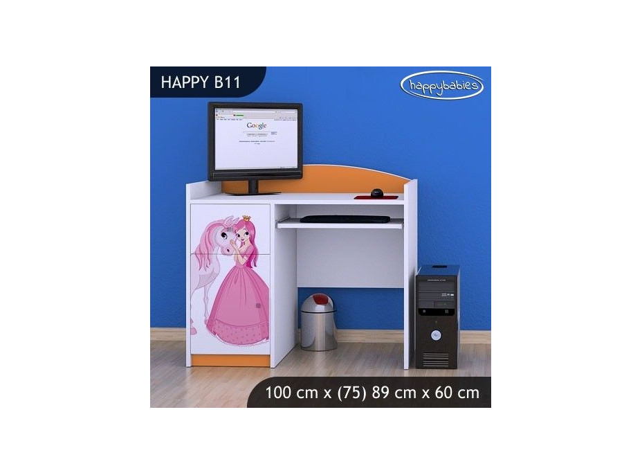 Detský písací stôl PRINCEZNA A KONÍK - TYP 11