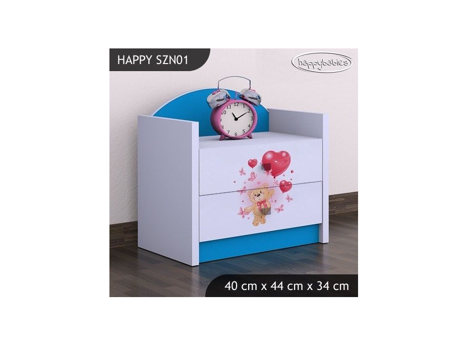 Detský nočný stolík MACKO S BALONKY - TYP 1