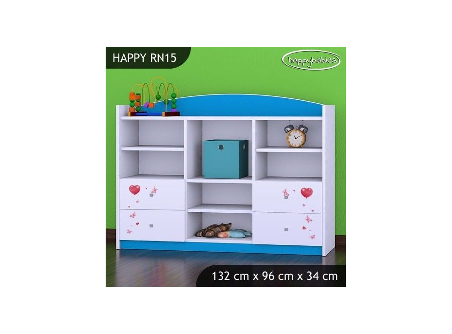 Detský úložný regál MACKO S BALONKY - TYP 15 - NÍZKY