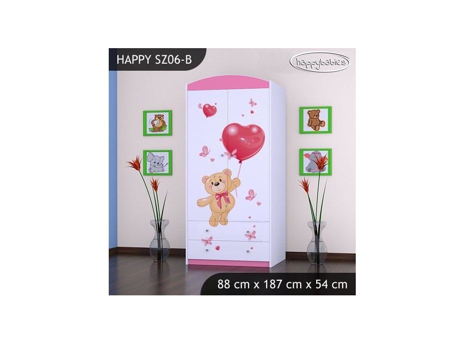 Detská skriňa MACKO S BALONKY - TYP 6B