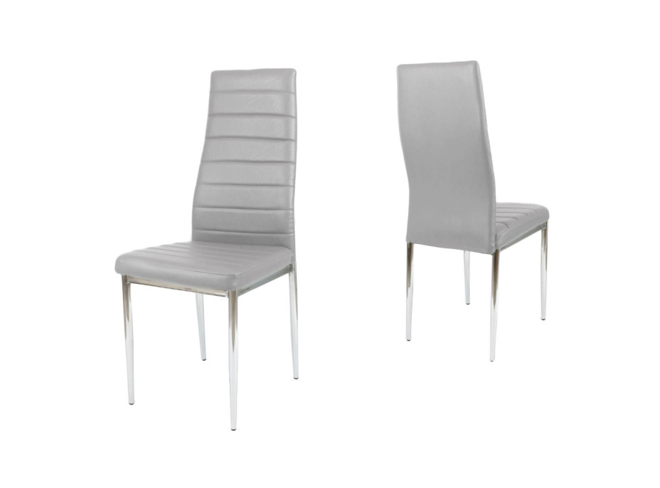 Dizajnová stolička VERONA - svetlo šedá / chróm - TYP A