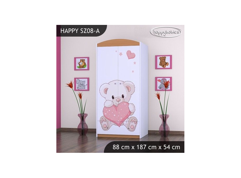 Detská skriňa MACKO SO SRDIEČKOM - TYP 8B