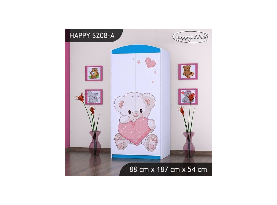 Detská skriňa MACKO SO SRDIEČKOM - TYP 8B