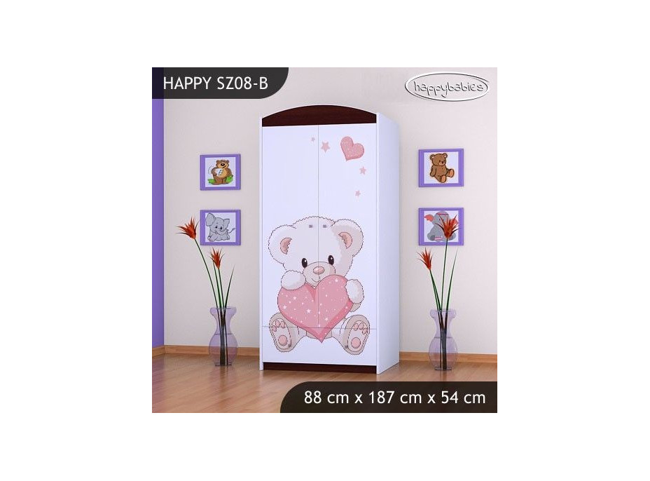 Detská skriňa MACKO SO SRDIEČKOM - TYP 8B