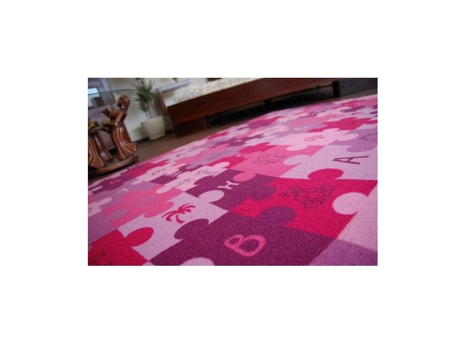 Detský koberec PUZZLE ružový