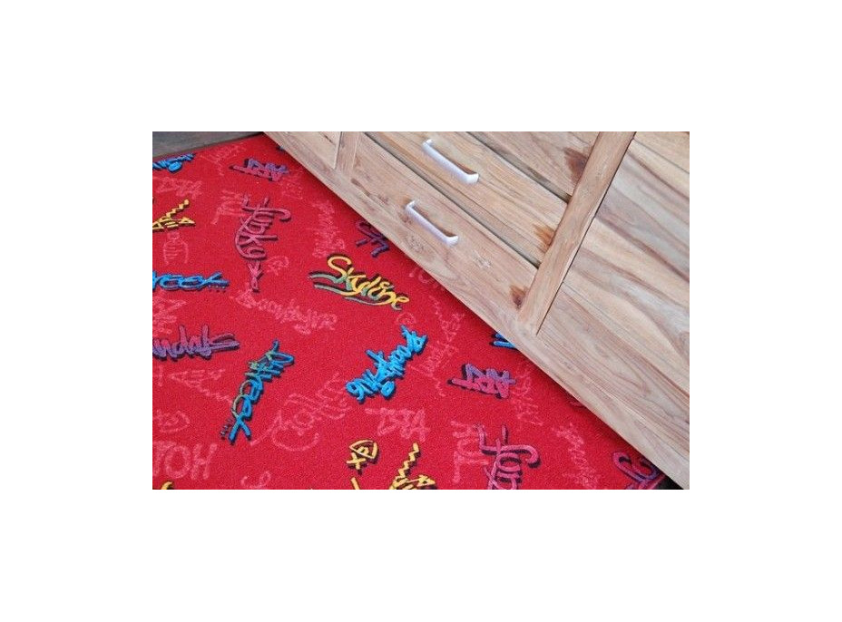 Detský koberec GRAFFITI červený