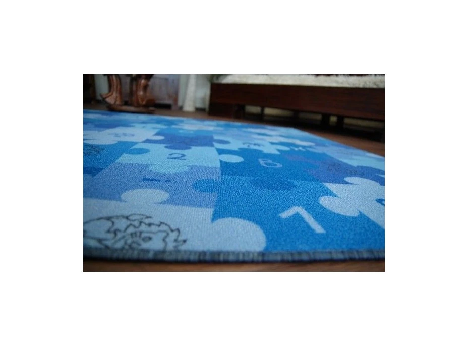 Detský koberec PUZZLE modrý