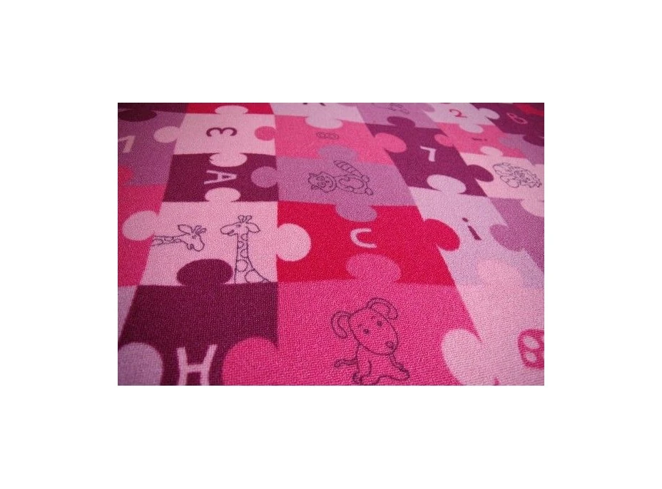 Detský koberec PUZZLE ružový