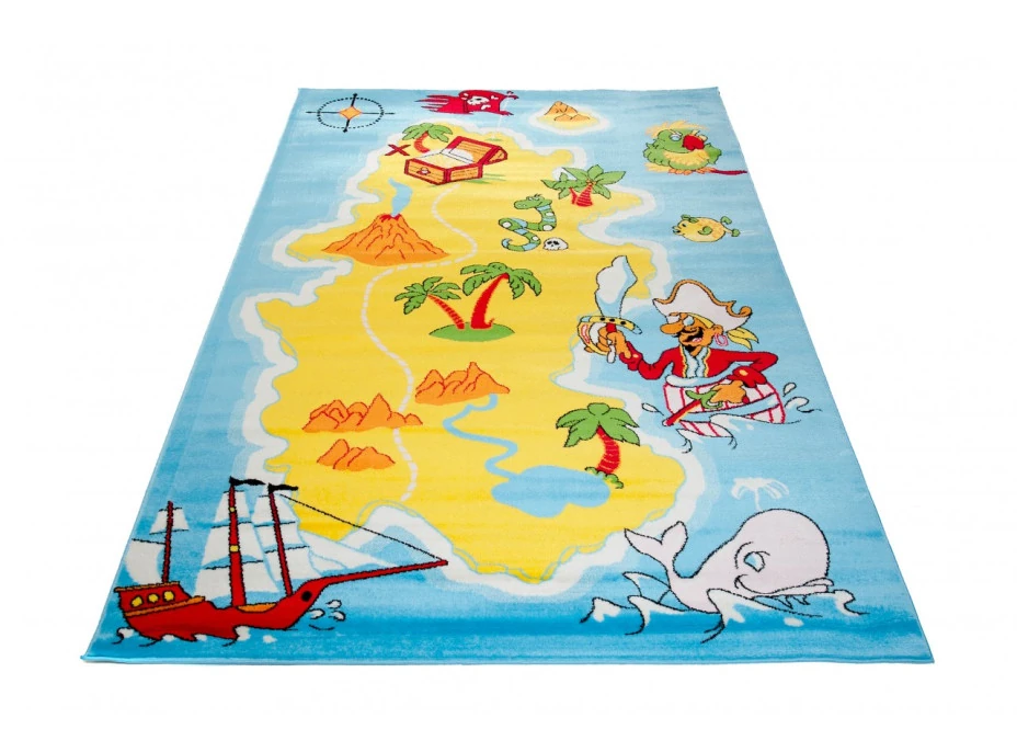 Detský koberec OSTROV PIRÁTOV 2 - svetlo modrý