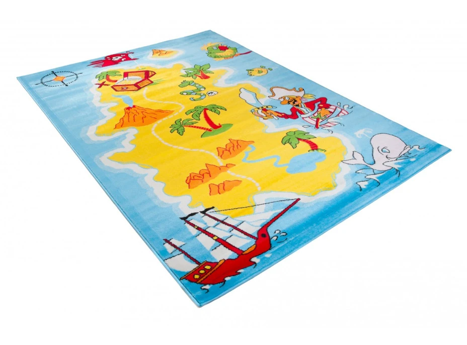 Detský koberec OSTROV PIRÁTOV 2 - svetlo modrý
