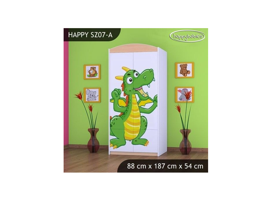 Detská skriňa ZELENÝ DRAK - TYP 7A