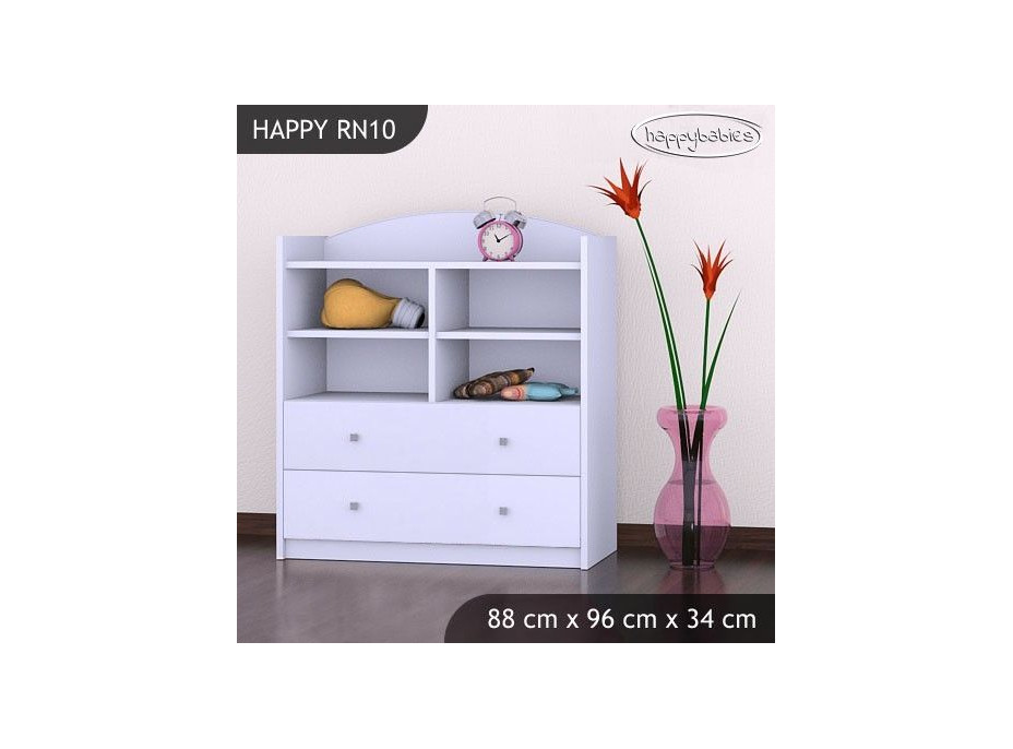 Detský úložný regál HAPPY bez motívu - TYP 10 - NÍZKY