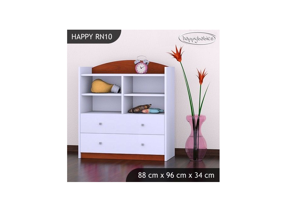 Detský úložný regál HAPPY bez motívu - TYP 10 - NÍZKY