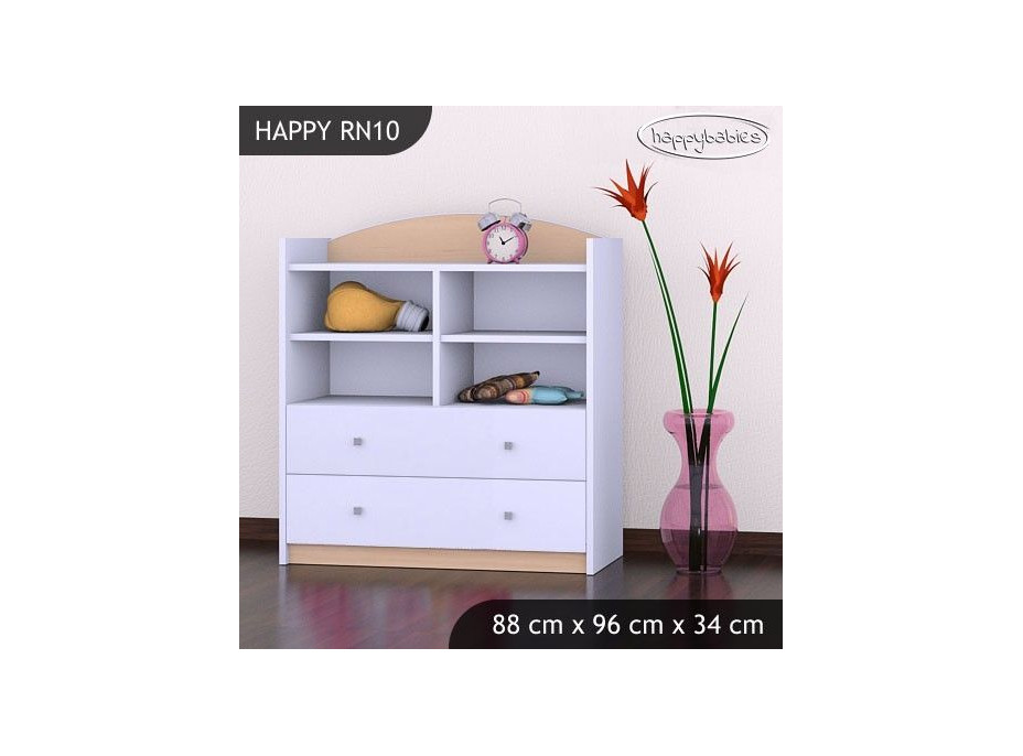 Detský úložný regál HAPPY bez motívu - TYP 10 - NÍZKY