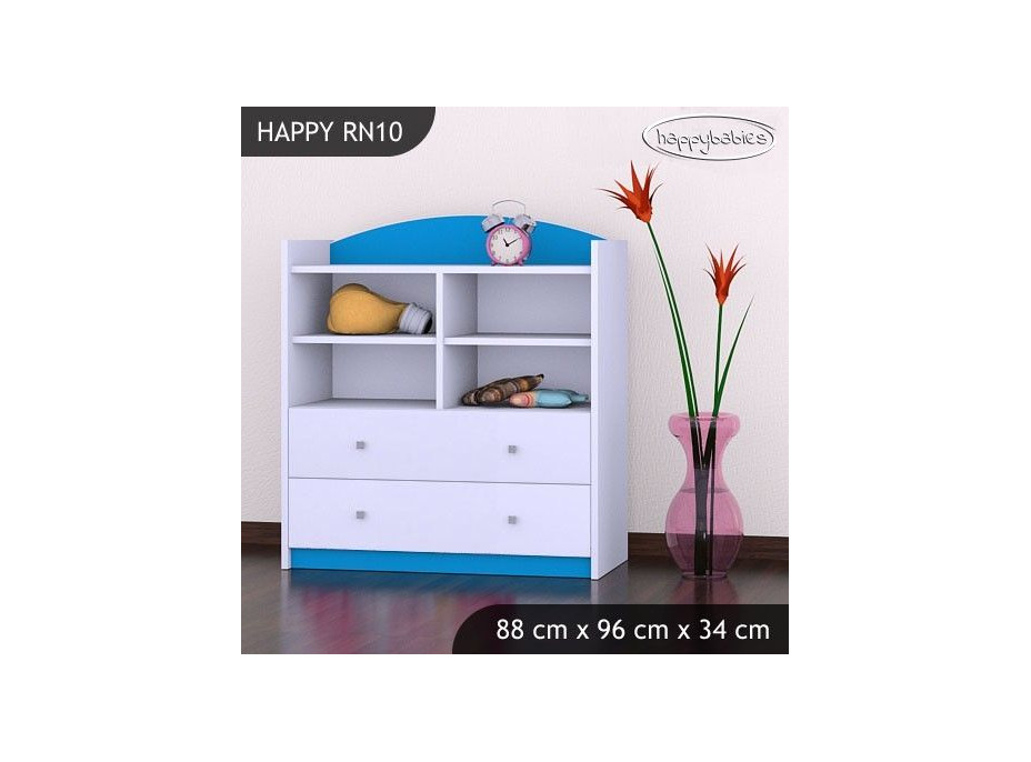 Detský úložný regál HAPPY bez motívu - TYP 10 - NÍZKY