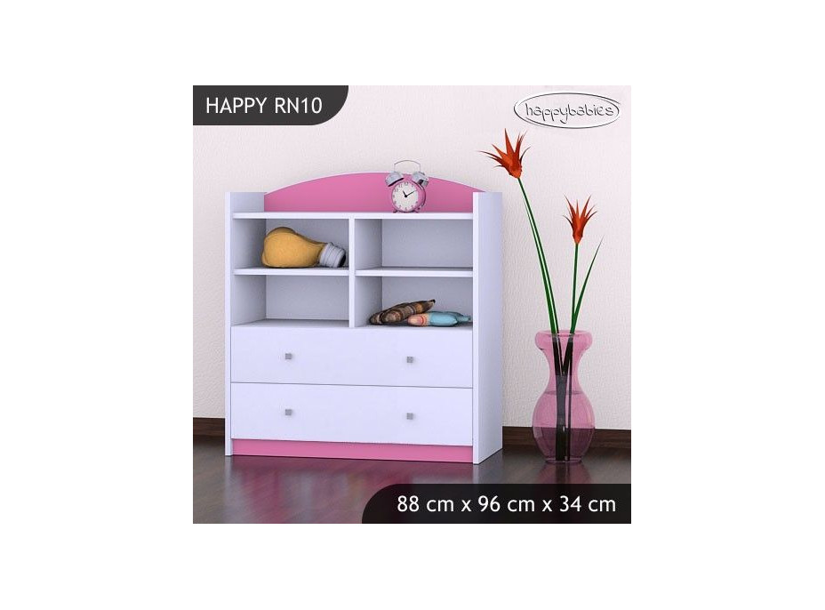 Detský úložný regál HAPPY bez motívu - TYP 10 - NÍZKY