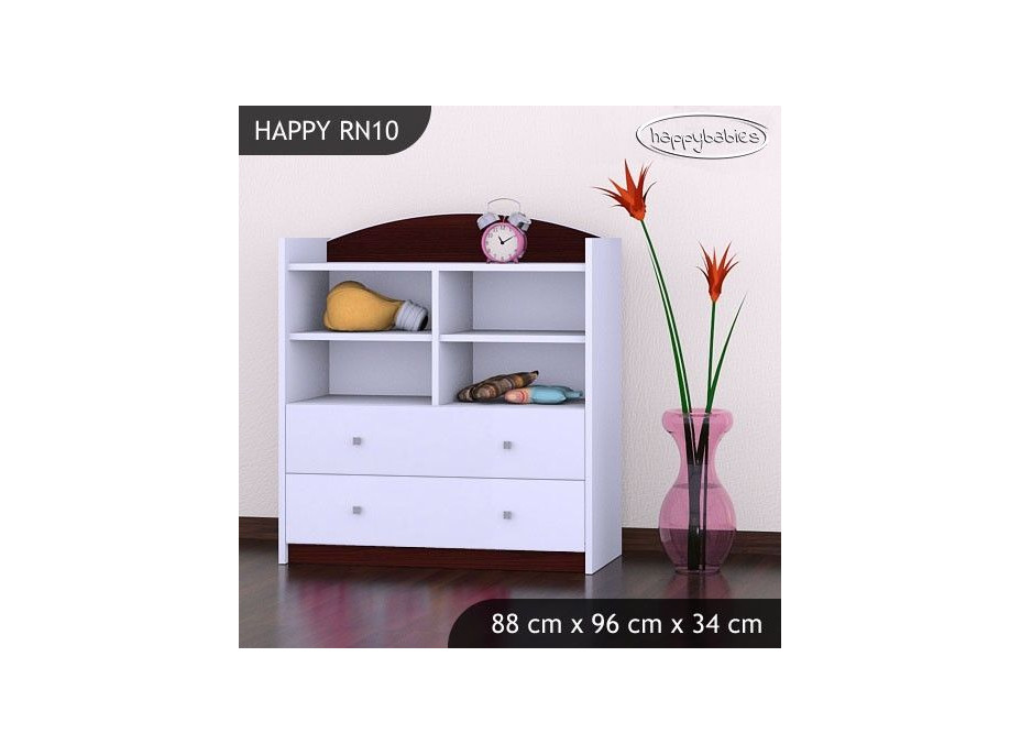 Detský úložný regál HAPPY bez motívu - TYP 10 - NÍZKY