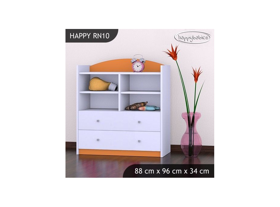 Detský úložný regál HAPPY bez motívu - TYP 10 - NÍZKY