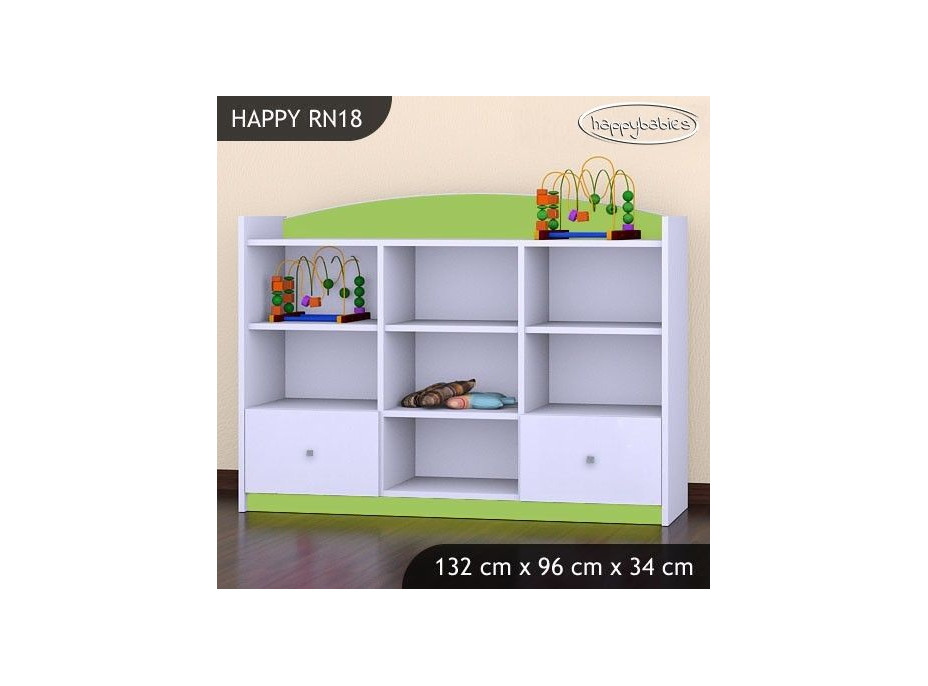 Detský úložný regál HAPPY bez motívu - TYP 18 - NÍZKY