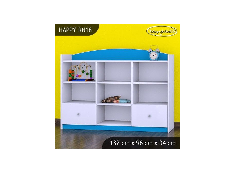 Detský úložný regál HAPPY bez motívu - TYP 18 - NÍZKY