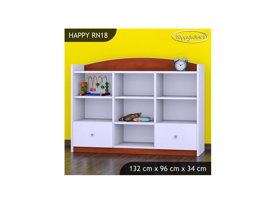 Detský úložný regál HAPPY bez motívu - TYP 18 - NÍZKY