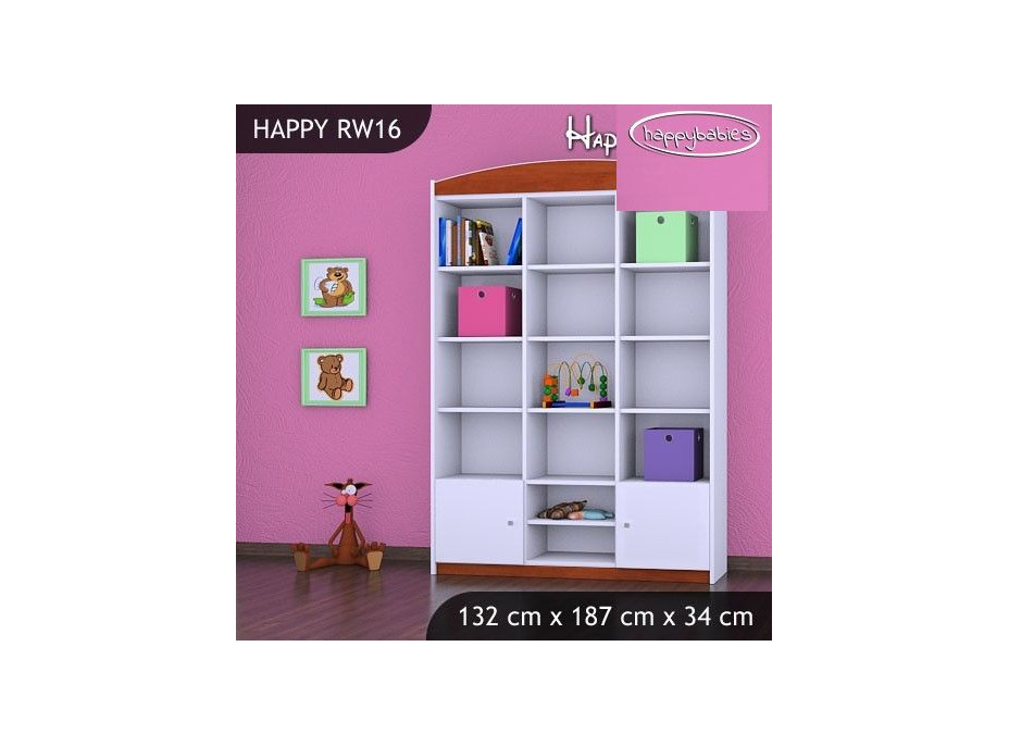 Detský úložný regál HAPPY bez motívu - TYP 16 - VYSOKÝ