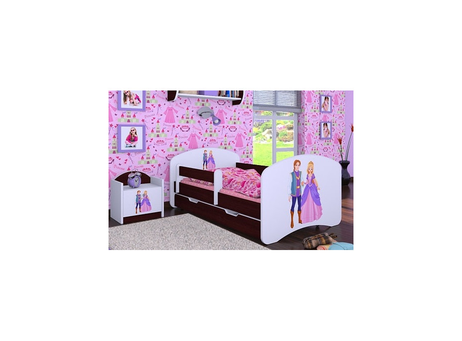 Detská posteľ so zásuvkou 180x90cm PRINC A PRINCEZNÁ