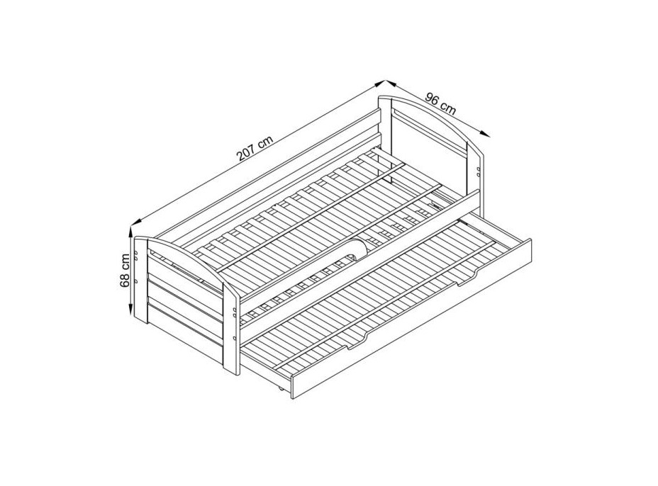 Detská posteľ s výsuvným lôžkom 200x90cm NATÁLIE