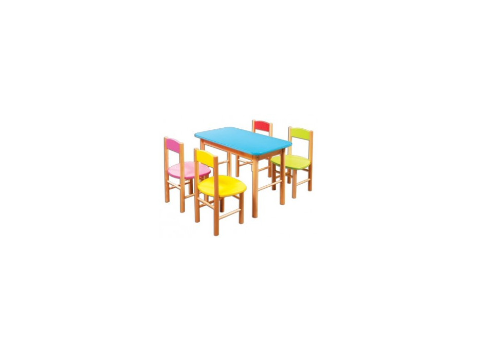 Detský drevený stolček z masívu - farebný