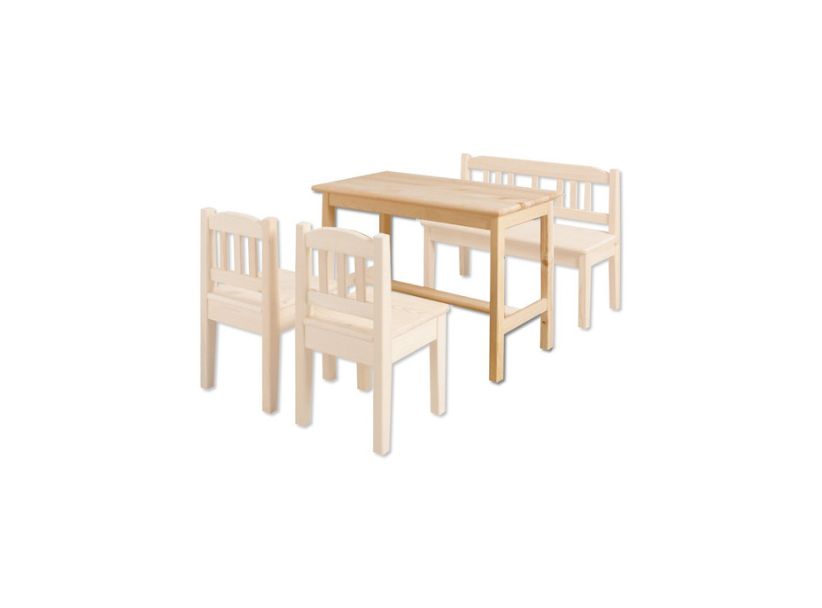 Detský drevený jedálenský stolík z masívu borovice