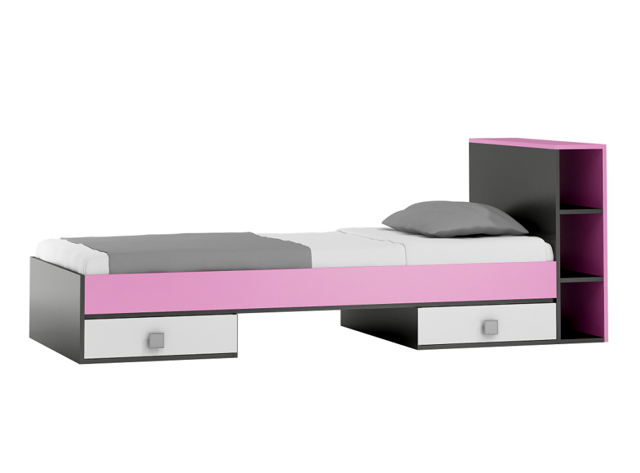 Detská posteľ so zásuvkami - PINK TYP B 200x90 cm