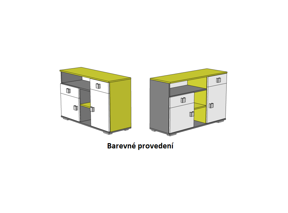 Komoda - GREEN TYP B - farebné prevedenie