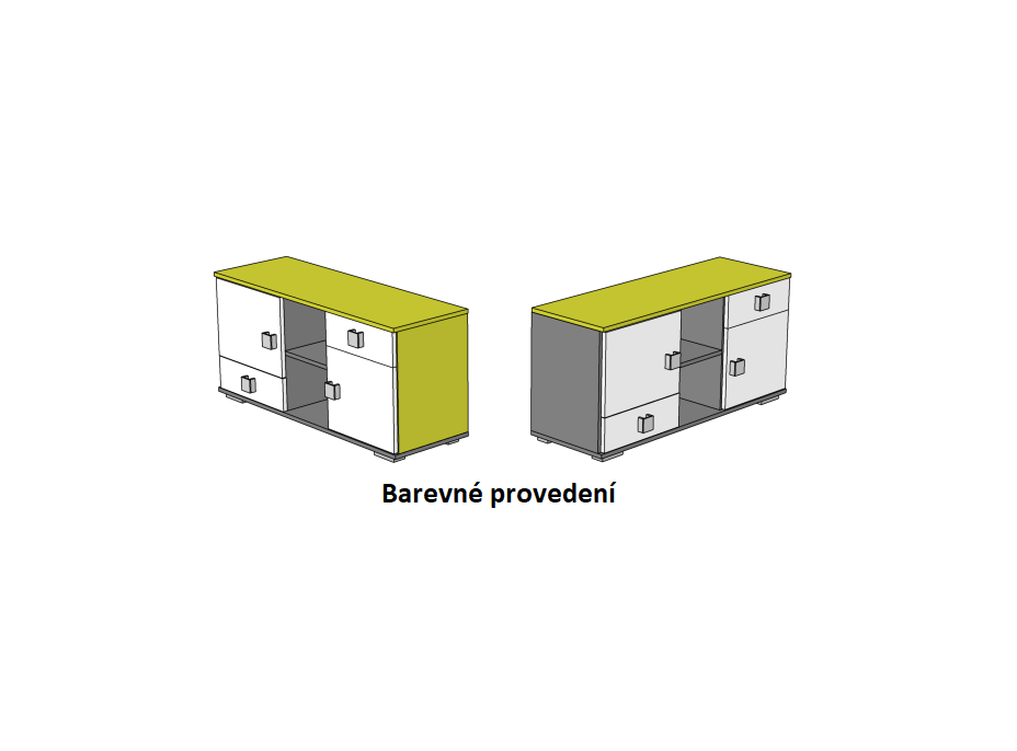 Komoda - GREEN TYP C - farebné prevedenie