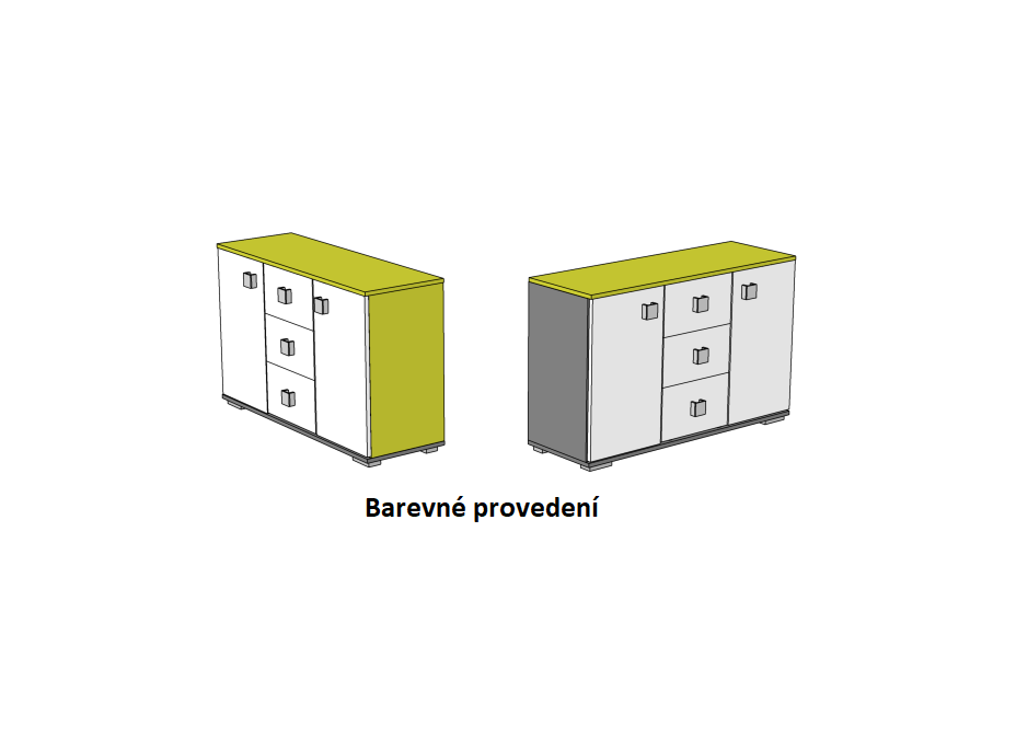 Komoda - GREEN TYP A - farebné prevedenie