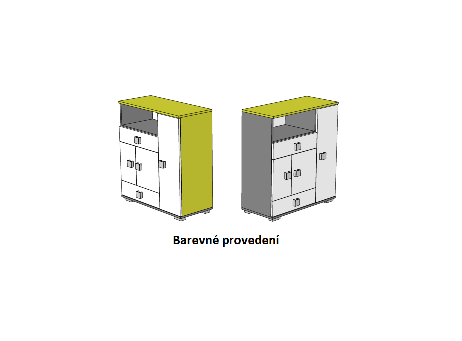 Komoda - GREEN TYP D - farebné prevedenie