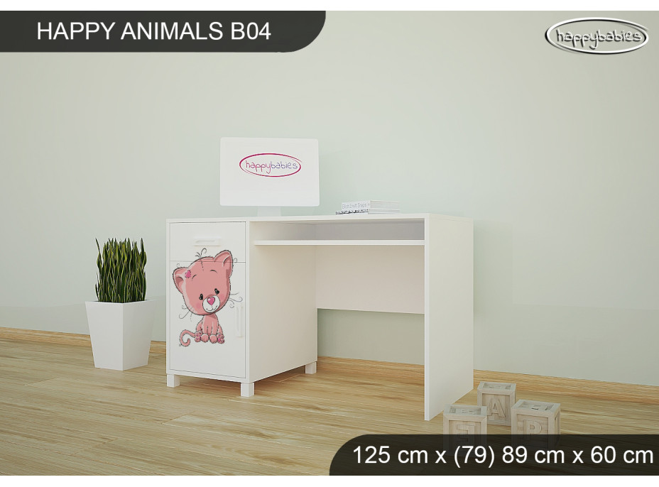 Detský písací stôl ZVIERACIE KAMARÁTI - TYP 4
