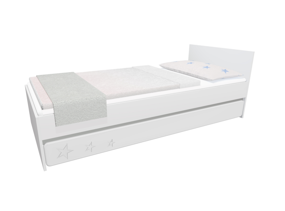 Detská posteľ so zásuvkou - STARS 200x90 cm - biela