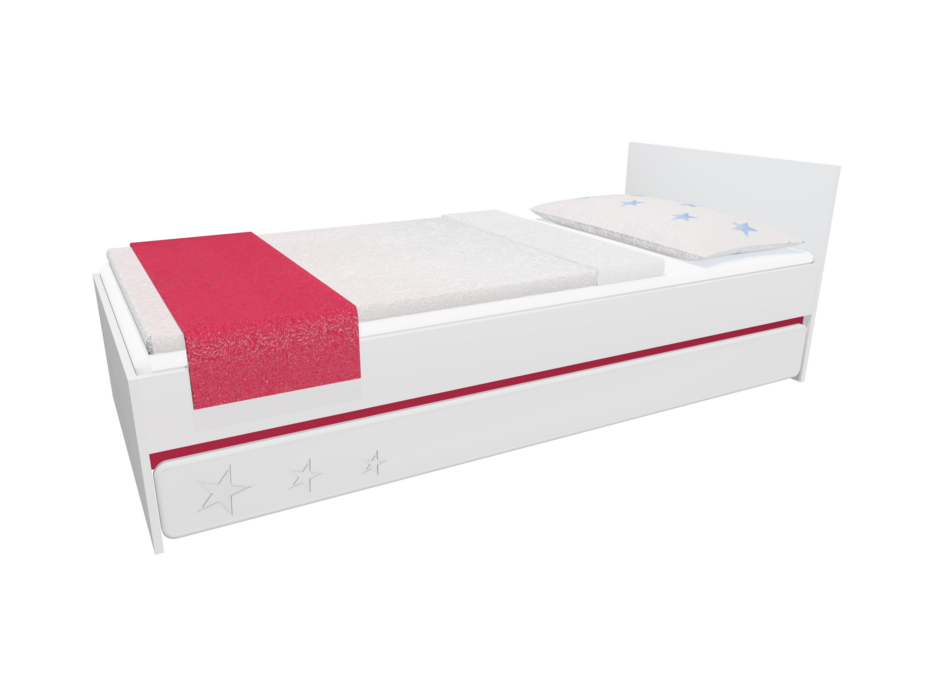 Detská posteľ so zásuvkou - STARS 200x90 cm - červená
