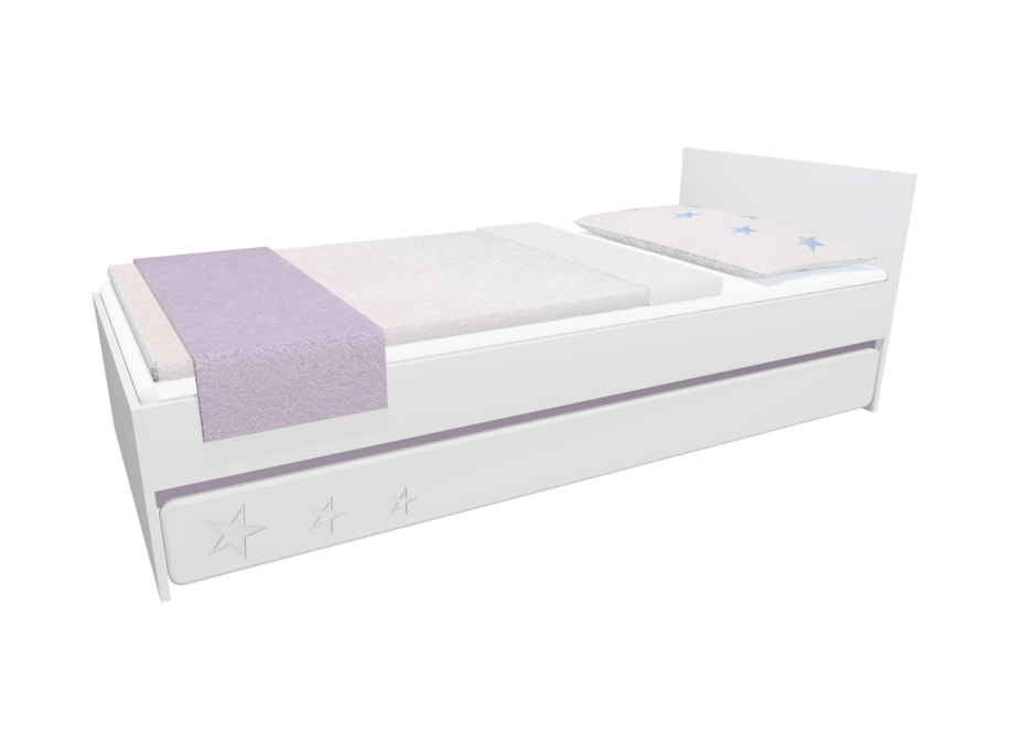 Detská posteľ so zásuvkou - STARS 200x90 cm - fialová