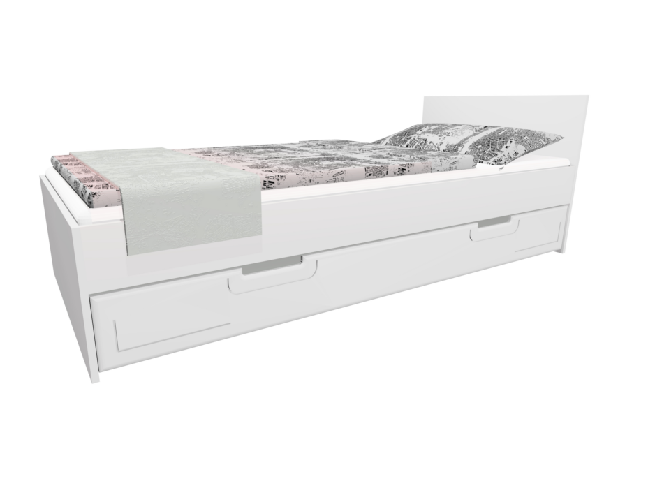 Detská posteľ so zásuvkou - BOSTON 200x90 cm - biela