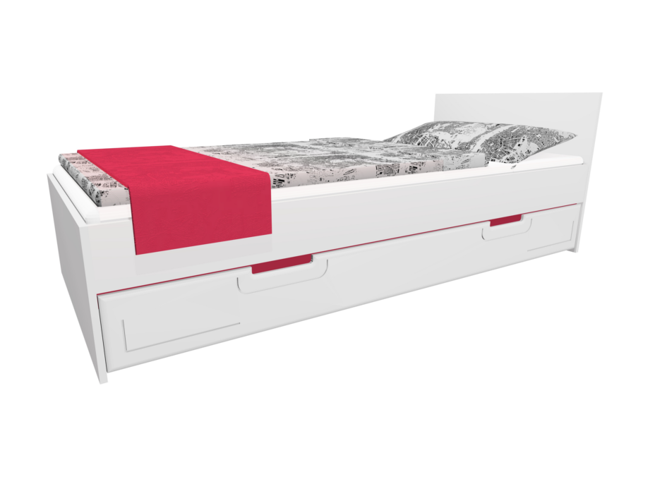 Detská posteľ so zásuvkou - BOSTON 200x90 cm - červená
